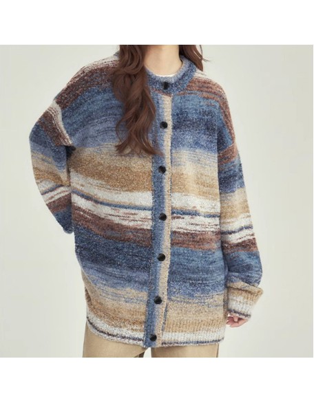 New fall and winter heavy sweater cardigan female loose outside the Korean version of the lazy wind jacket knitted tops female  