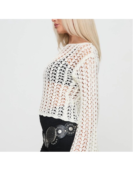 New knitted tops for women sexy hollowed out crochet sweater women