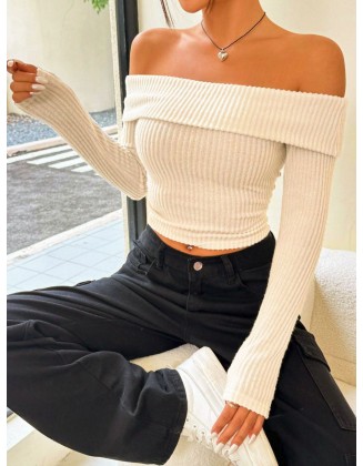 Women's Sweater New Party Sexy Hottie One Neck Women's Knit Sweater