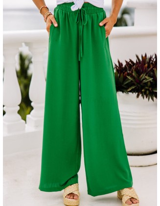 Green Wide Leg Pants