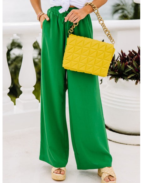 Green Wide Leg Pants