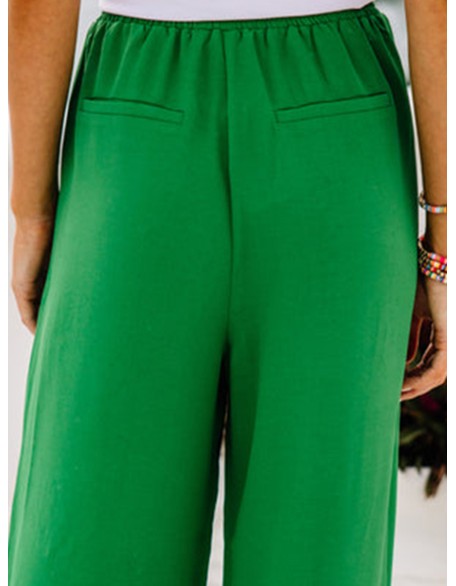 Green Wide Leg Pants