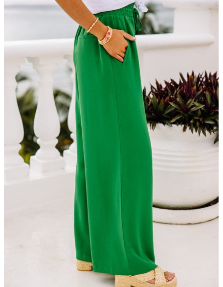 Green Wide Leg Pants