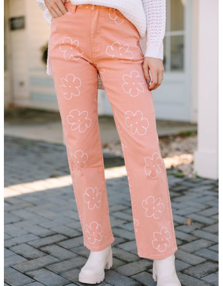 Pink Floral Pants