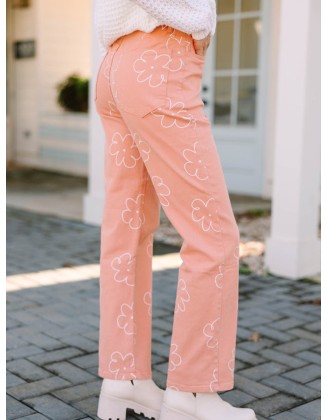 Pink Floral Pants