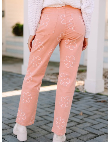 Pink Floral Pants