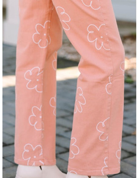 Pink Floral Pants