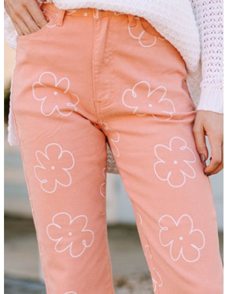 Pink Floral Pants