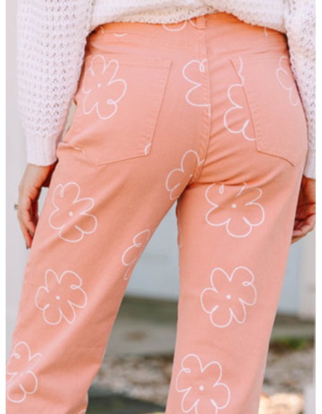 Pink Floral Pants