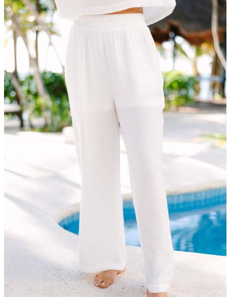 Relaxed Fun White High Rise Pants