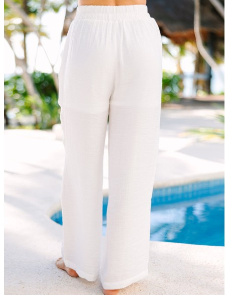 Relaxed Fun White High Rise Pants