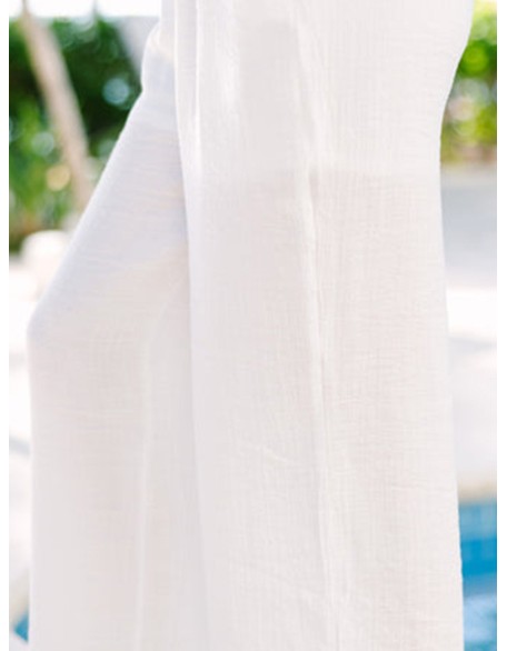 Relaxed Fun White High Rise Pants