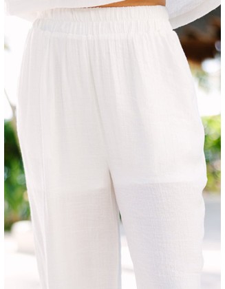 Relaxed Fun White High Rise Pants