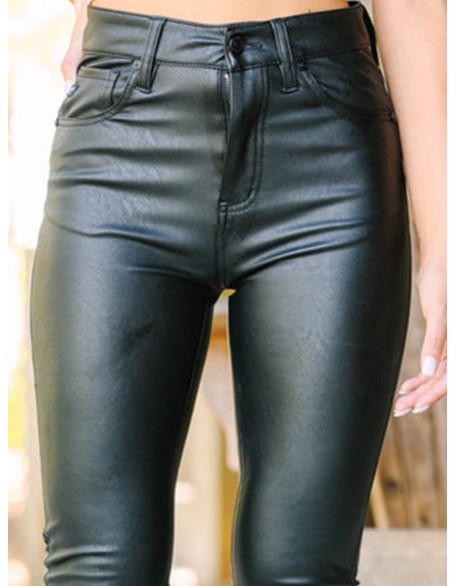 All Black Faux Leather Pants