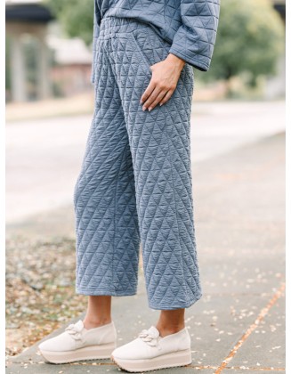 Denim Blue Quilted Pants