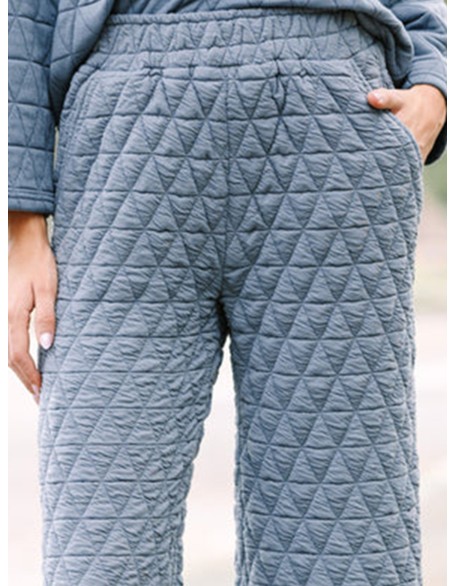 Denim Blue Quilted Pants