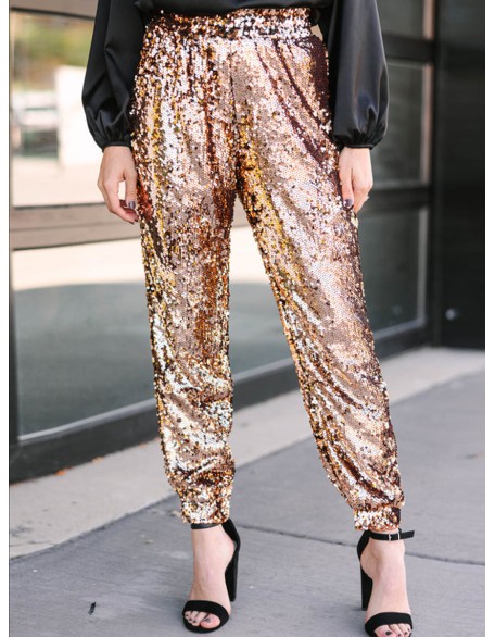 Copper color Sequin Joggers