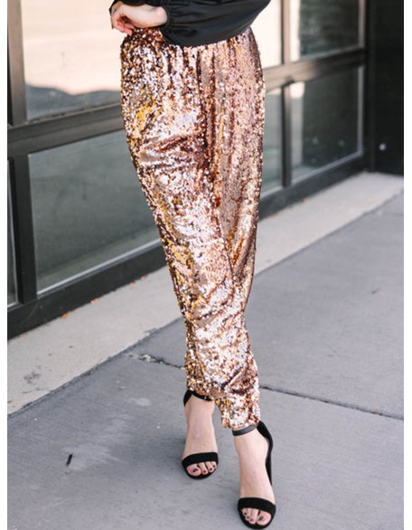 Copper color Sequin Joggers