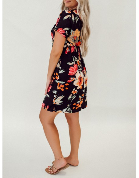 Tropical floral pattern dress