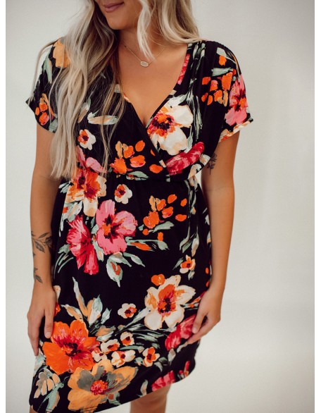 Tropical floral pattern dress