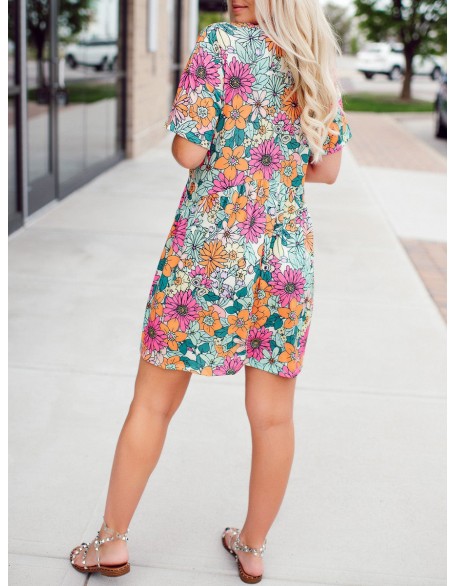 Blooming Flower Pattern Dress