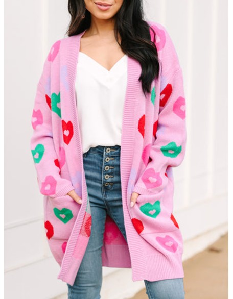 Pink Heart Cardigan