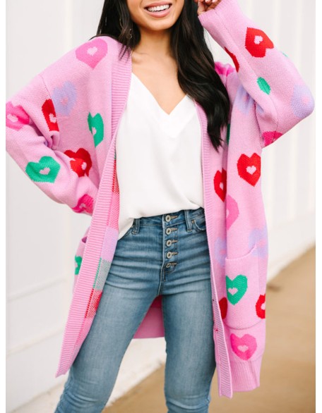 Pink Heart Cardigan