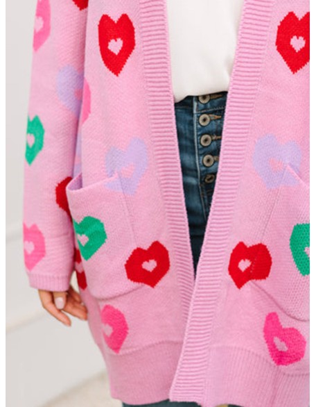 Pink Heart Cardigan