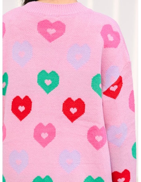 Pink Heart Cardigan