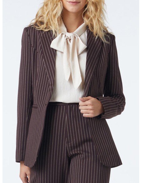 Women's Casual Pinstripe Blazer