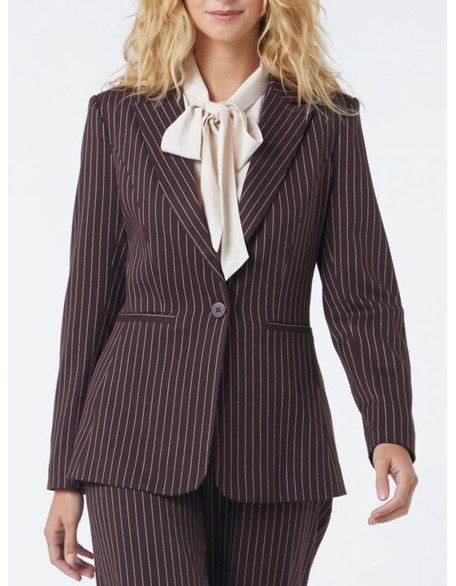 Women's Casual Pinstripe Blazer