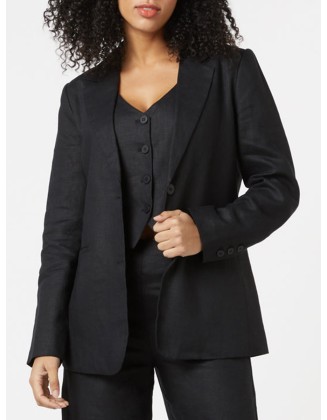 Women's black linen blazer