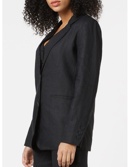 Women's black linen blazer