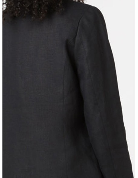 Women's black linen blazer