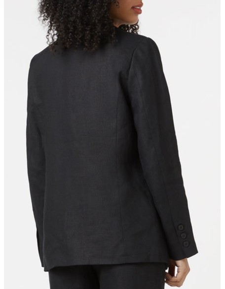 Women's black linen blazer