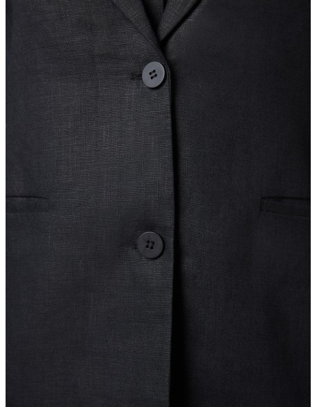 Women's black linen blazer