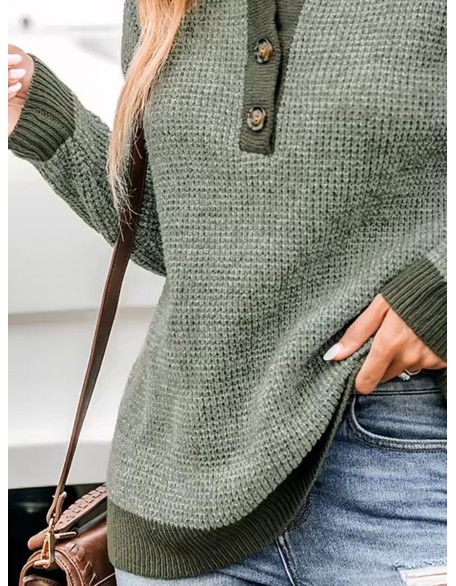 Two-tone drop-sleeve sweater