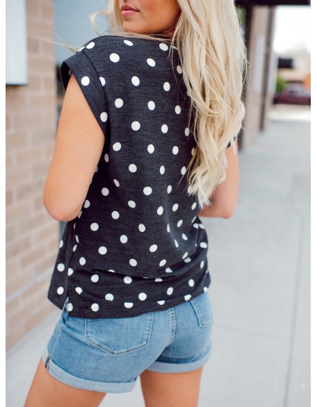 Round Dot Knitted T-shirt