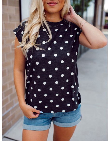 Round Dot Knitted T-shirt