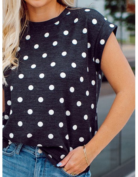 Round Dot Knitted T-shirt