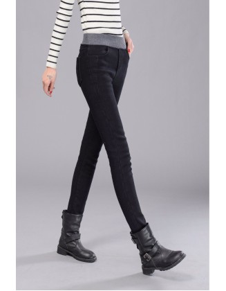 Casual Elastic Waist Pencil  High Waist Jeans