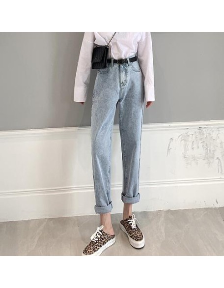 Vintage Harem Jeans Blue High Waist Denim Pants