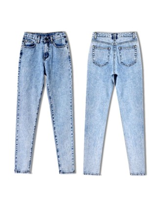 Long Jeans High Waist Jeans Vintage Loose Straight Denim Jeans