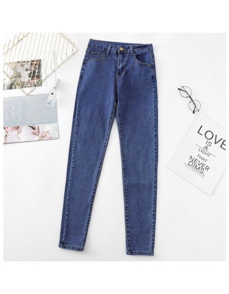 high waist skinny jeans Pencil Pants Casual black blue gray fashion