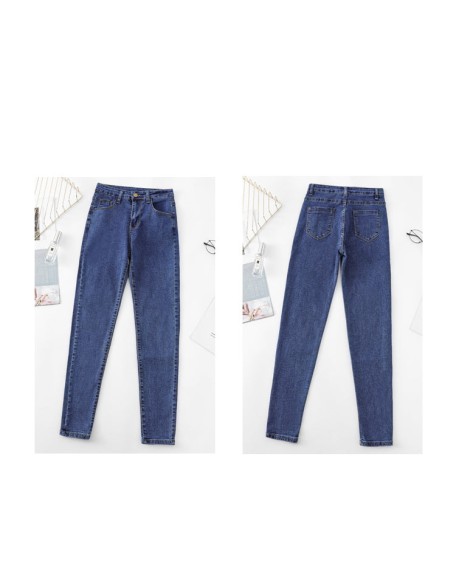 high waist skinny jeans Pencil Pants Casual black blue gray fashion