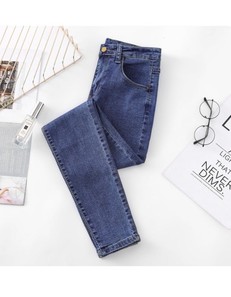 high waist skinny jeans Pencil Pants Casual black blue gray fashion