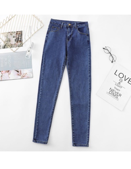 high waist skinny jeans Pencil Pants Casual black blue gray fashion