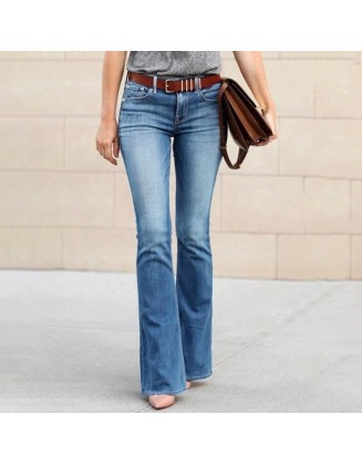 Boyfriend Jeans Girls Elastic Waist Slim Fit Elegant Female Denim