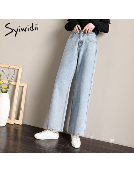 Loose Straight  jeans woman high waist denim pants