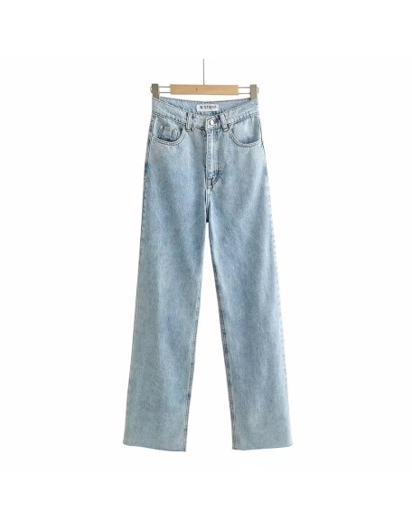 Washed Denim Jeans Women Pants Wide Leg Trousers Female Casual